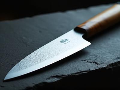 8-inch Gyuto in 1084 Carbon Steel with a Stabilized Maple Burl Handle, razor sharp edge