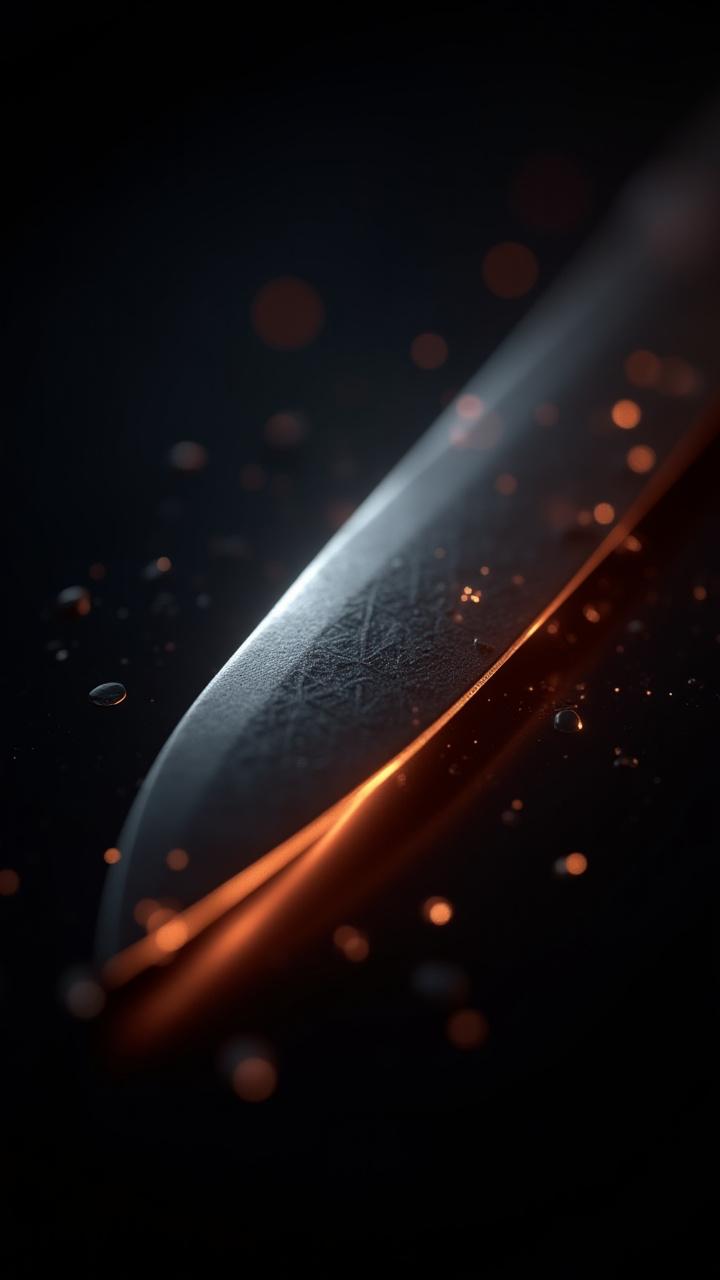 Microscopic view of advanced blade coating with subtle glowing particles